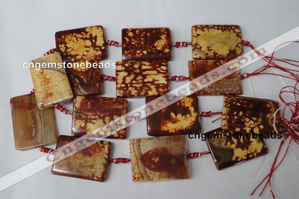 CAG1587 15.5 inches 30*40mm rectangle fire crackle agate beads