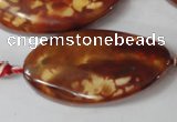 CAG1591 15.5 inches 22*38mm twisted oval fire crackle agate beads