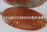 CAG1592 15.5 inches 25*50mm twisted oval fire crackle agate beads