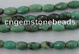 CAG1605 15.5 inches 6*9mm faceted rice green grass agate beads