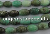 CAG1606 15.5 inches 8*10mm faceted rice green grass agate beads