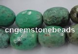 CAG1609 15.5 inches 15*20mm faceted drum green grass agate beads