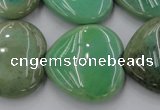 CAG1612 15.5 inches 30*30mm heart green grass agate beads