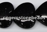 CAG1631 15.5 inches 32*32mm heart black agate gemstone beads