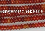 CAG1645 15.5 inches 3*6mm rondelle red agate gemstone beads