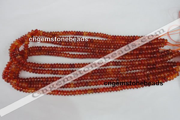 CAG1645 15.5 inches 3*6mm rondelle red agate gemstone beads
