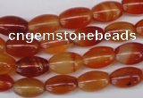 CAG1646 15.5 inches 8*12mm rice red agate gemstone beads