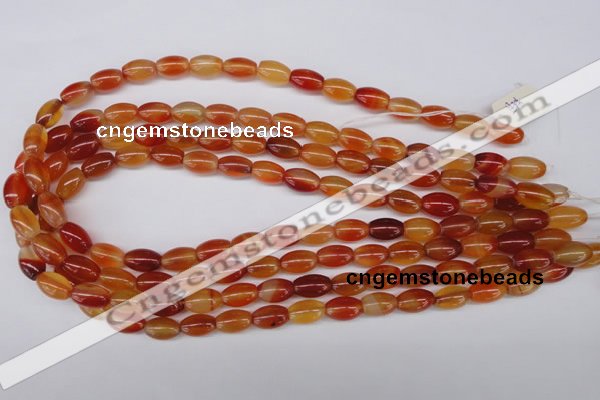 CAG1646 15.5 inches 8*12mm rice red agate gemstone beads