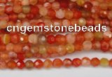 CAG1654 15.5 inches 4mm faceted round red agate gemstone beads