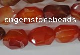 CAG1673 15.5 inches 14*18mm faceted nuggets red agate gemstone beads