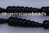 CAG1697 15.5 inches 10*35mm carved teardrop black agate beads