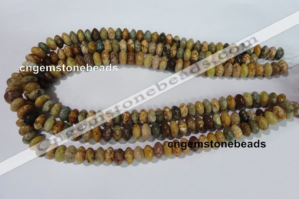 CAG1721 15.5 inches 6*10mm rondelle rainbow agate beads wholesale