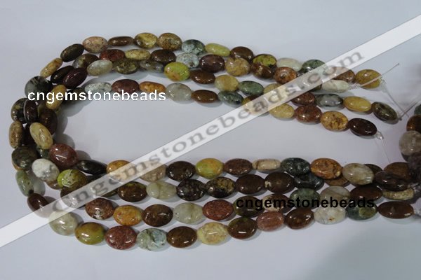 CAG1734 15.5 inches 10*14mm oval rainbow agate beads wholesale