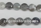 CAG1762 15.5 inches 10mm faceted coin Chinese botswana agate beads