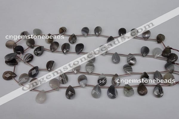 CAG1771 10*14mm faceted flat teardrop Chinese botswana agate beads