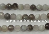 CAG1801 15.5 inches 6mm faceted round grey botswana agate beads