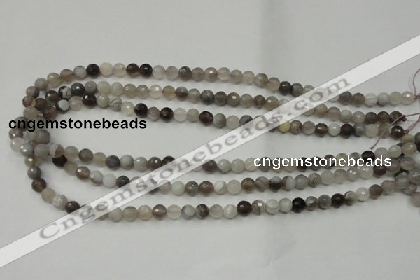 CAG1801 15.5 inches 6mm faceted round grey botswana agate beads