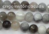 CAG1802 15.5 inches 8mm faceted round grey botswana agate beads