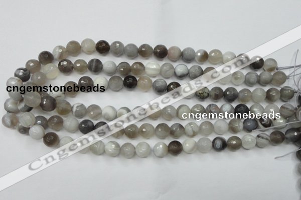 CAG1803 15.5 inches 10mm faceted round grey botswana agate beads