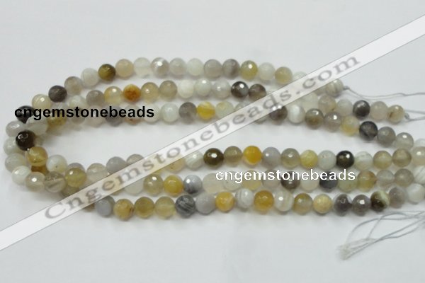 CAG1812 15.5 inches 8mm faceted round Chinese botswana agate beads