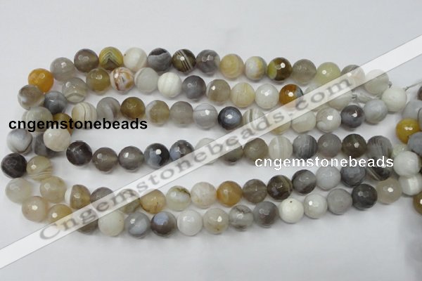 CAG1814 15.5 inches 12mm faceted round Chinese botswana agate beads