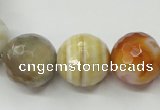 CAG1815 15.5 inches 14mm faceted round Chinese botswana agate beads