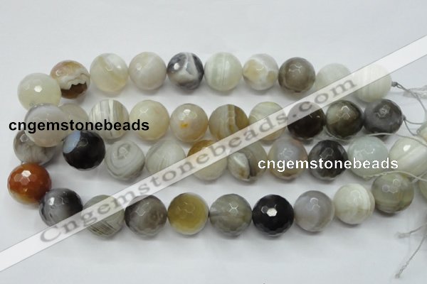 CAG1818 15.5 inches 20mm faceted round Chinese botswana agate beads