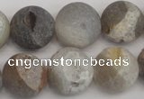 CAG1842 15.5 inches 18mm round matte druzy agate beads whholesale