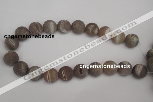 CAG1847 15.5 inches 20mm round matte druzy agate beads whholesale