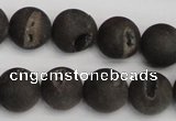 CAG1848 15.5 inches 14mm round matte druzy agate beads whholesale