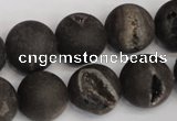 CAG1849 15.5 inches 16mm round matte druzy agate beads whholesale