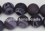 CAG1853 15.5 inches 16mm round matte druzy agate beads whholesale