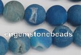 CAG1857 15.5 inches 16mm round matte druzy agate beads whholesale