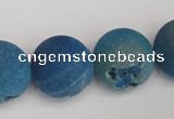 CAG1859 15.5 inches 20mm round matte druzy agate beads whholesale