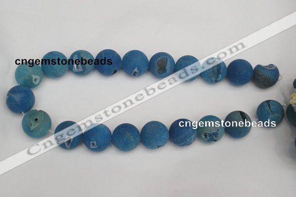 CAG1859 15.5 inches 20mm round matte druzy agate beads whholesale