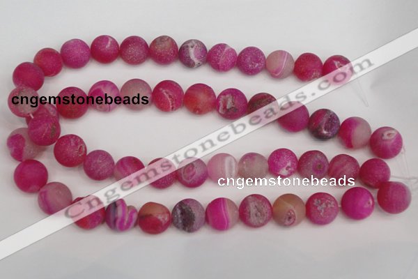 CAG1862 15.5 inches 16mm round matte druzy agate beads whholesale