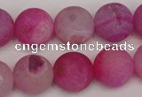 CAG1866 15.5 inches 16mm round matte druzy agate beads whholesale