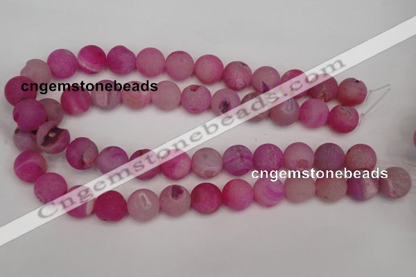 CAG1866 15.5 inches 16mm round matte druzy agate beads whholesale