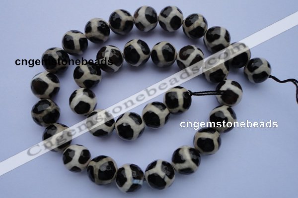 CAG1870 15.5 inches 6mm faceted round tibetan agate beads wholesale