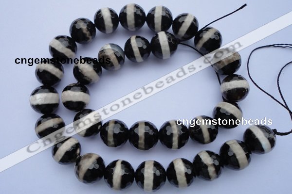 CAG1878 15.5 inches 6mm faceted round tibetan agate beads wholesale