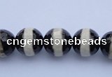 CAG1879 15.5 inches 8mm faceted round tibetan agate beads wholesale