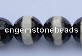 CAG1881 15.5 inches 12mm faceted round tibetan agate beads wholesale