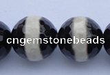 CAG1882 15.5 inches 14mm faceted round tibetan agate beads wholesale