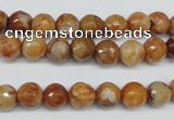 CAG1886 15.5 inches 8mm faceted round lemon crazy lace agate beads