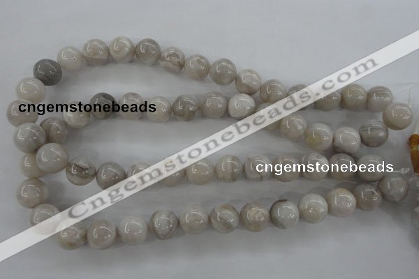 CAG1899 15.5 inches 14mm round grey agate beads wholesale