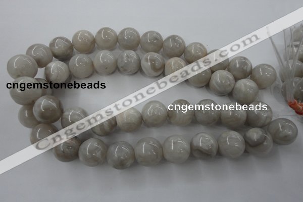 CAG1901 15.5 inches 18mm round grey agate beads wholesale