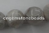 CAG1902 15.5 inches 20mm round grey agate beads wholesale