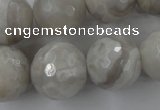 CAG1910 15.5 inches 18mm faceted round grey agate beads wholesale