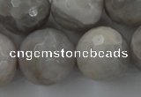 CAG1911 15.5 inches 20mm faceted round grey agate beads wholesale