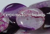 CAG201 15.5 inches 30mm flat round purple agate gemstone beads